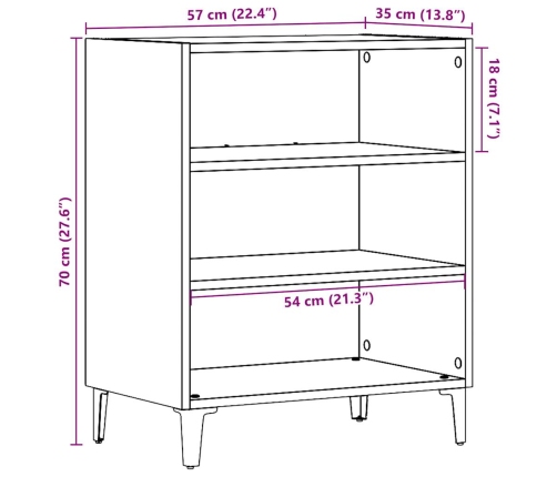 Aparador de madera de ingeniería envejecida 57x35x75 cm
