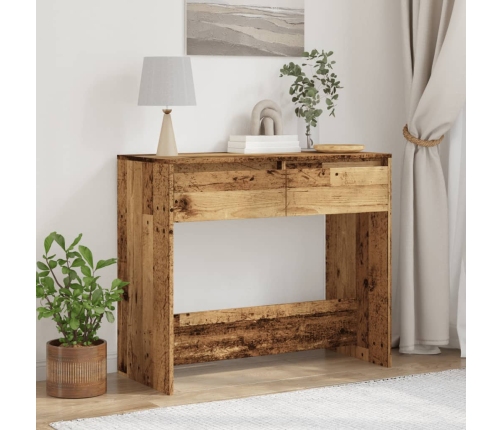 Mesa consola madera ingeniería madera envejecida 89x41x76,5 cm