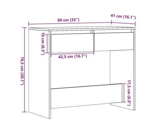 Mesa consola madera ingeniería madera envejecida 89x41x76,5 cm