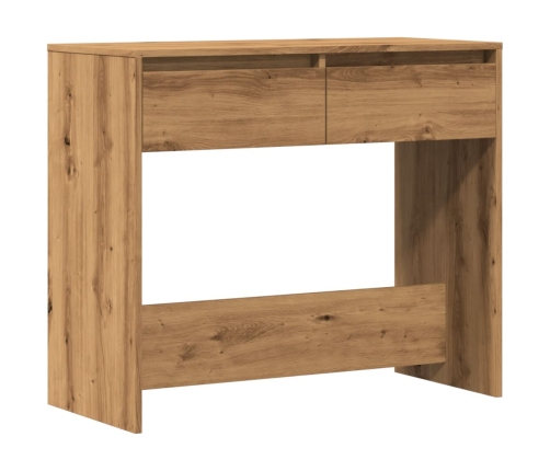 Mesa consola madera de ingeniería roble artesanal 89x41x76,5 cm