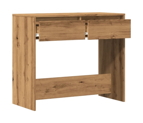 Mesa consola madera de ingeniería roble artesanal 89x41x76,5 cm