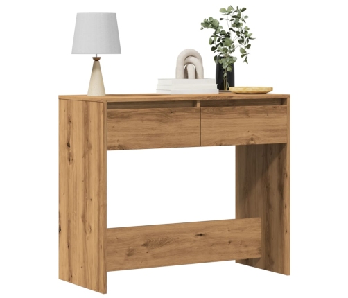 Mesa consola madera de ingeniería roble artesanal 89x41x76,5 cm