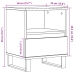 Mesita de noche madera ingeniería madera envejecida 40x35x50 cm