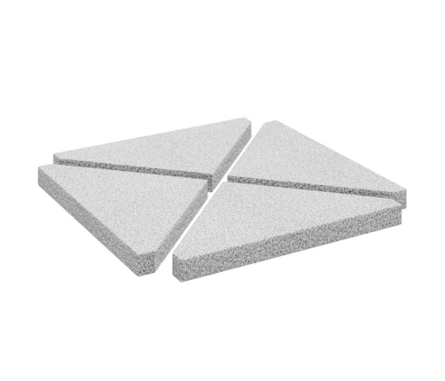 Placa de peso para sombrilla 4 uds granito gris triangular 14kg