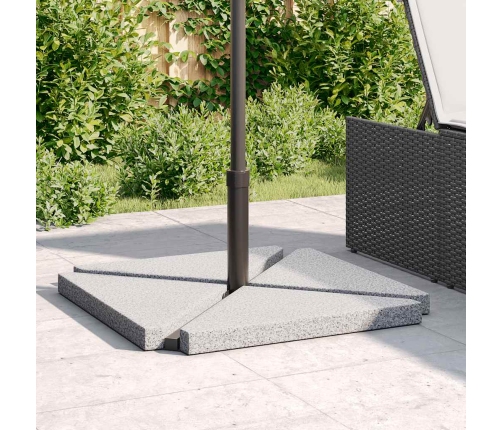 Placa de peso para sombrilla 4 uds granito gris triangular 14kg