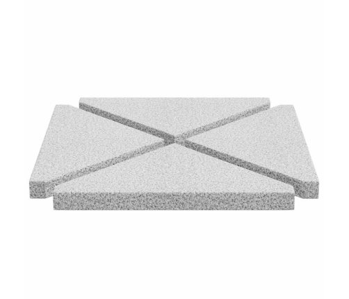 Placa de peso para sombrilla 4 uds granito gris triangular 14kg
