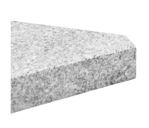 Placa de peso para sombrilla 4 uds granito gris triangular 14kg
