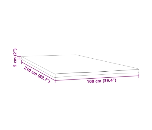 Topper de colchón 100x210x5 cm