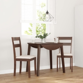 Sillas de comedor con cojines 2 uds madera maciza marrón caucho