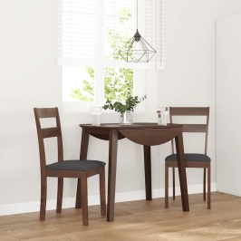 Sillas de comedor con cojines 2 uds madera maciza marrón caucho