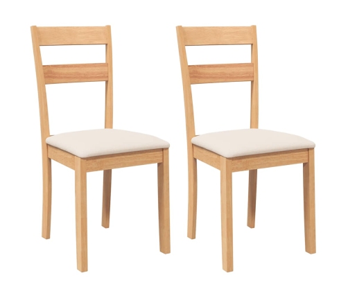 Sillas de comedor con cojines 2uds madera maciza natural caucho