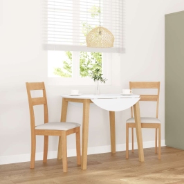 Sillas de comedor con cojines 2uds madera maciza natural caucho