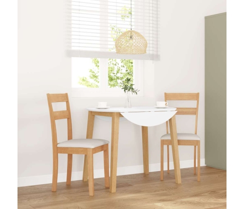 Sillas de comedor con cojines 2uds madera maciza natural caucho