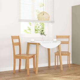 Sillas de comedor  2 uds madera maciza natural caucho