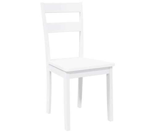 Sillas de comedor 2 unidades madera maciza de caucho blanco