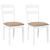 Sillas de comedor con cojines 2uds madera maciza blanco caucho