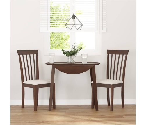 Sillas de comedor con cojines 2 uds madera maciza marrón caucho