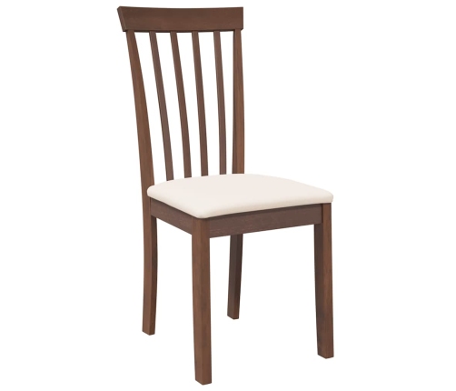 Sillas de comedor con cojines 2 uds madera maciza marrón caucho