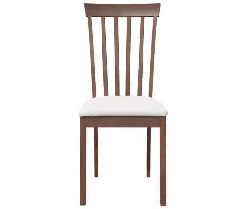 Sillas de comedor con cojines 2 uds madera maciza marrón caucho