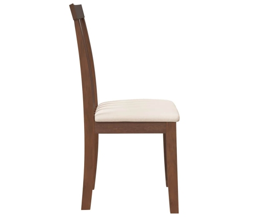 Sillas de comedor con cojines 2 uds madera maciza marrón caucho