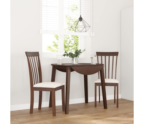 Sillas de comedor con cojines 2 uds madera maciza marrón caucho