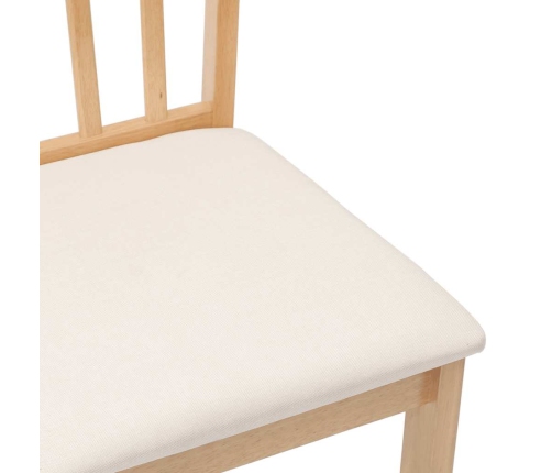 Sillas de comedor con cojines 2uds madera maciza natural caucho