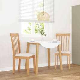 Sillas de comedor con cojines 2uds madera maciza natural caucho