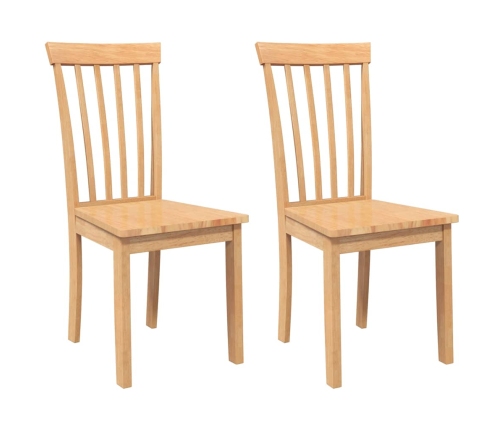 Sillas de comedor  2 uds madera maciza natural caucho