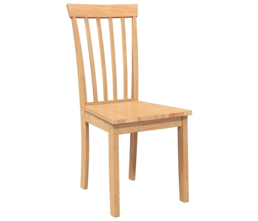 Sillas de comedor  2 uds madera maciza natural caucho