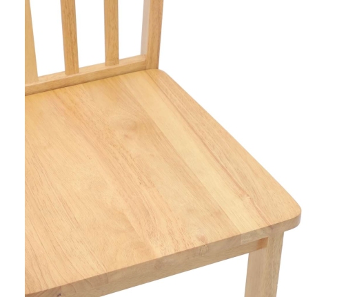 Sillas de comedor  2 uds madera maciza natural caucho