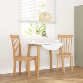 Sillas de comedor  2 uds madera maciza natural caucho