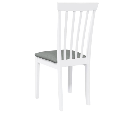 Sillas de comedor con cojines 2uds madera maciza blanco caucho