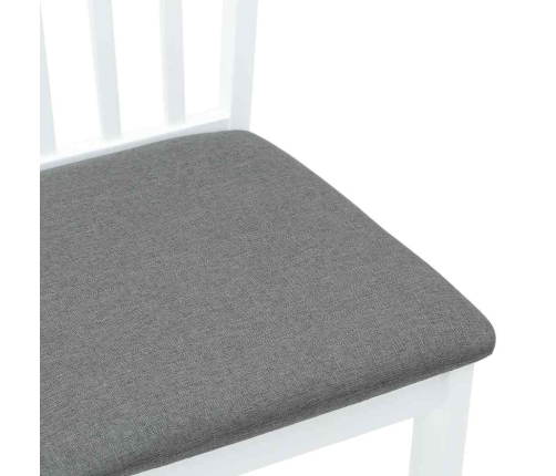 Sillas de comedor con cojines 2uds madera maciza blanco caucho