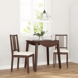 Sillas de comedor con cojines 2 uds madera maciza marrón caucho