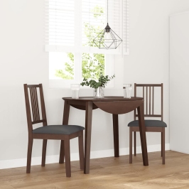 Sillas de comedor con cojines 2 uds madera maciza marrón caucho