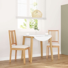 Sillas de comedor con cojines 2uds madera maciza natural caucho