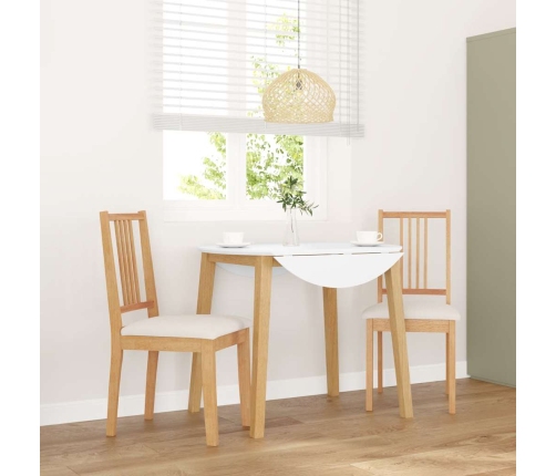 Sillas de comedor con cojines 2uds madera maciza natural caucho