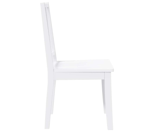 Sillas de comedor 2 unidades madera maciza de caucho blanco