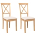 Sillas de comedor con cojines 2 uds madera maciza caucho