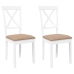 Sillas de comedor con cojines 2uds madera maciza blanco caucho