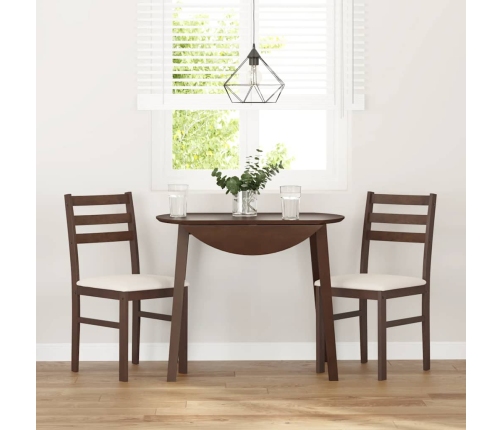 Sillas de comedor con cojines 2 uds madera maciza marrón caucho