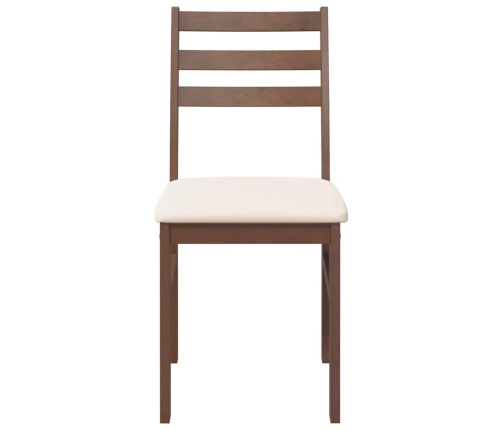 Sillas de comedor con cojines 2 uds madera maciza marrón caucho