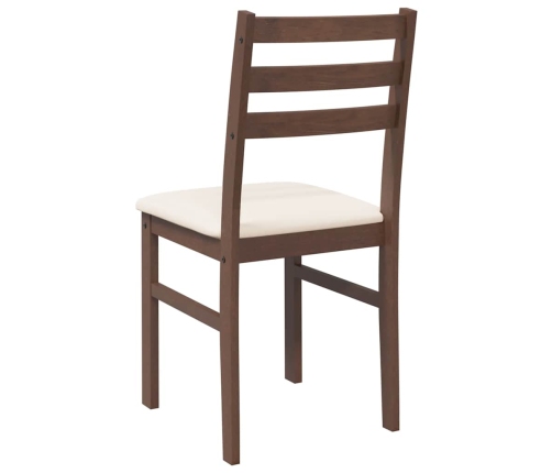 Sillas de comedor con cojines 2 uds madera maciza marrón caucho