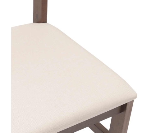 Sillas de comedor con cojines 2 uds madera maciza marrón caucho
