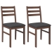 Sillas de comedor con cojines 2 uds madera maciza marrón caucho