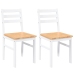 Sillas de comedor 2 unidades madera maciza de caucho blanco