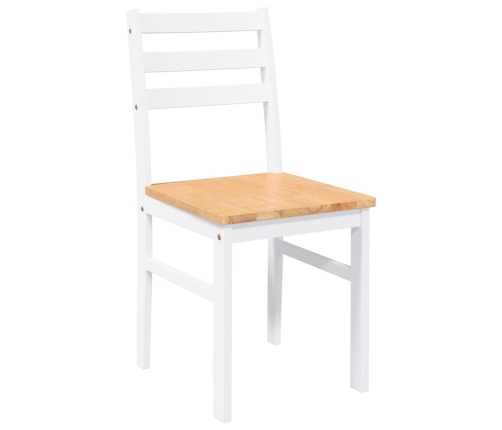 Sillas de comedor 2 unidades madera maciza de caucho blanco