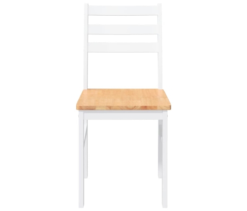 Sillas de comedor 2 unidades madera maciza de caucho blanco