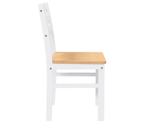 Sillas de comedor 2 unidades madera maciza de caucho blanco