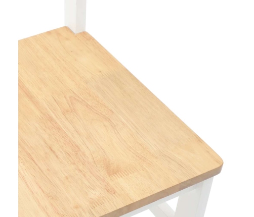 Sillas de comedor 2 unidades madera maciza de caucho blanco